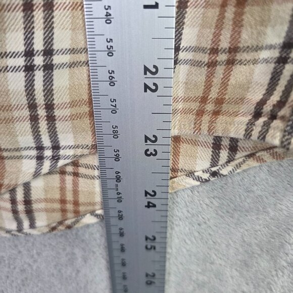 Mens Abercrombie & Fitch Beige Brown Plaid Shirt Button Up Long Sleeve Cotton M - Picture 6 of 7